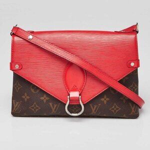 Louis Vuitton Coquelicot Epi Leather and Monogram Canvas Saint Michel Bag